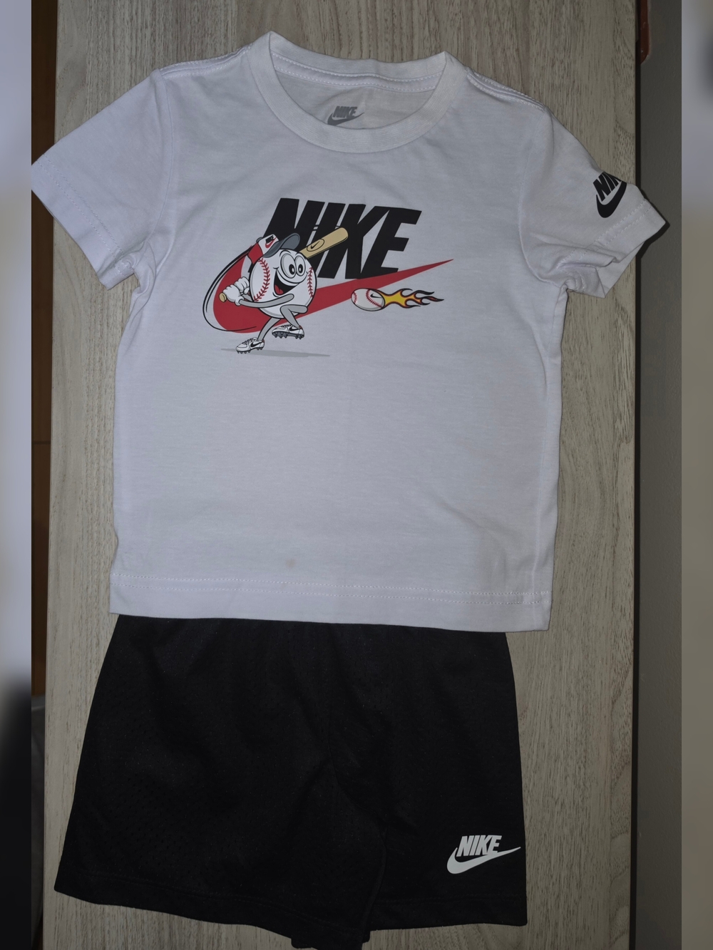 Nike Kids Graphic Baseball T-Shirt With Matching Shorts Set